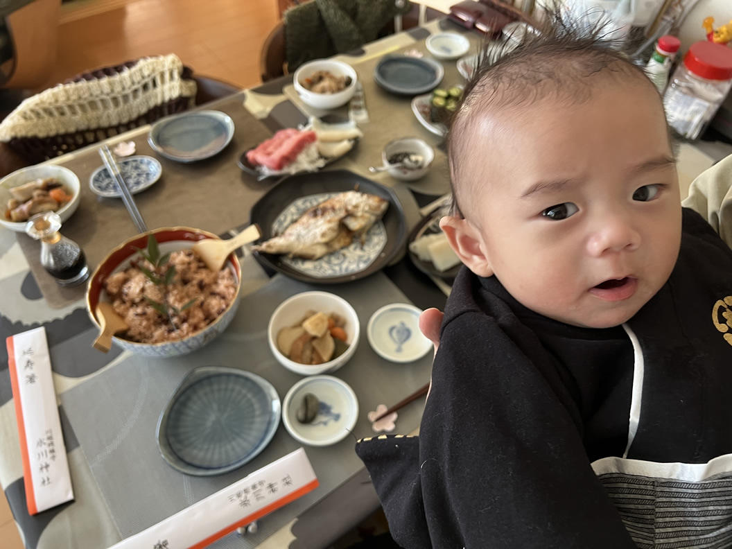 100日祝いで「お食い初め」！めで鯛！